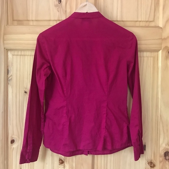 Talbots Petites pleated bib front fuchsia blouse size SP - Picture 6 of 7